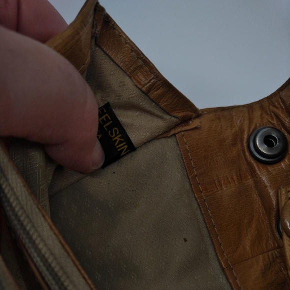 Vintage Eelskin Convertible Shoulder Bag Clutch Purse - Picture 6 of 12